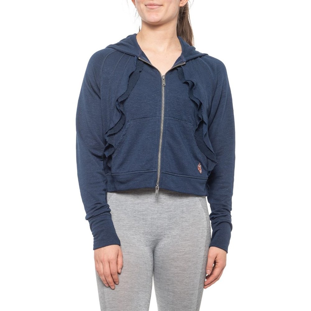 Free People NWT True Blue Game Plan Hoodie, Size Large